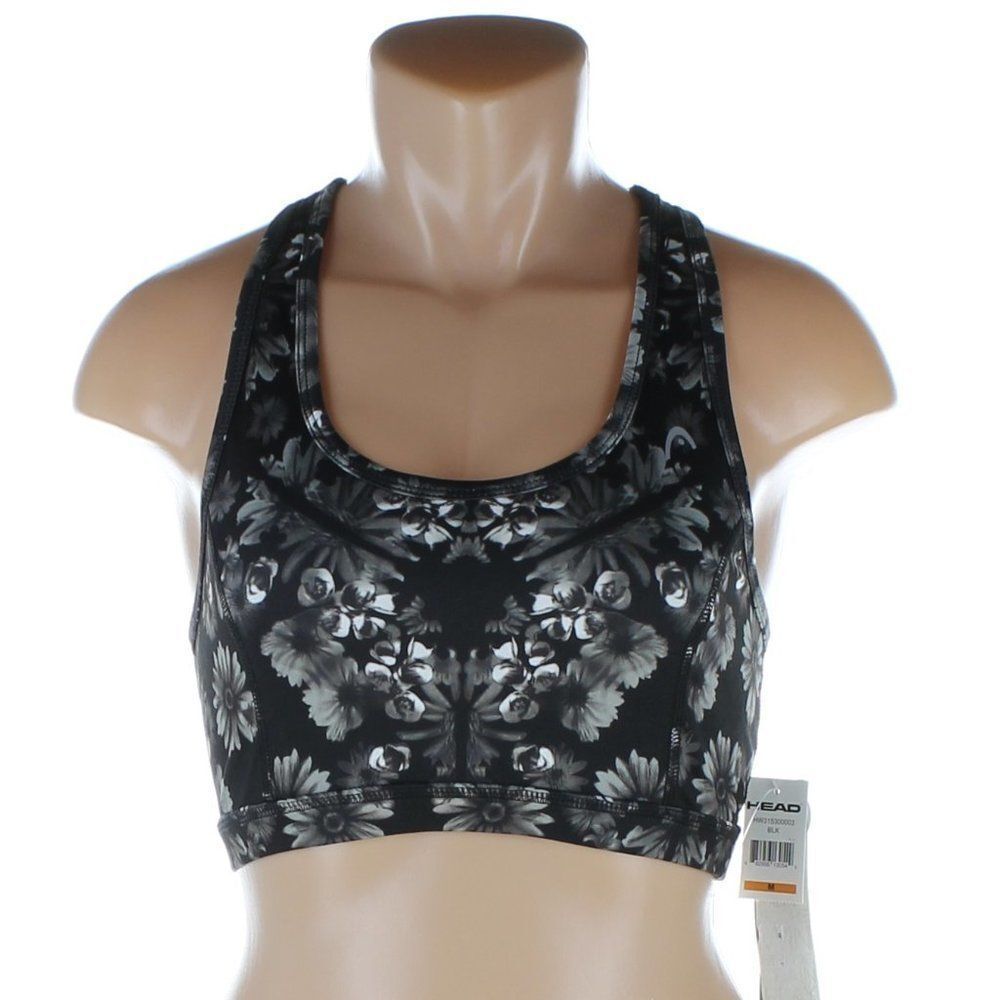 HEAD Intimates Black Floral Medium Impact Sports Bra - Size Medium NWT - Picture 10 of 10